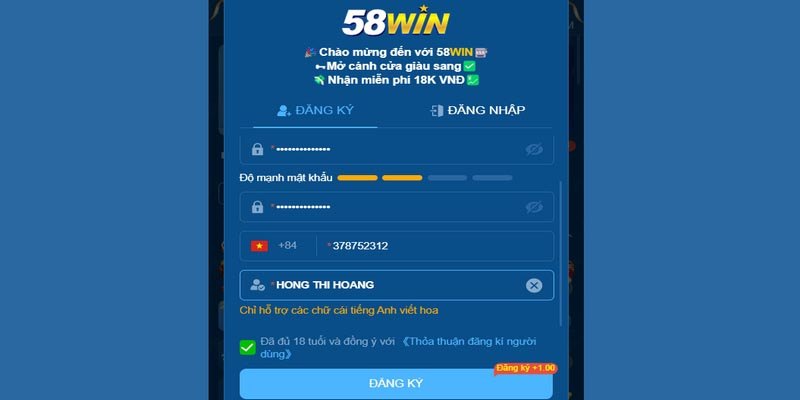 Giao diện hiện đại, thân thiện và hệ sinh thái game đa dạng tại 58Win